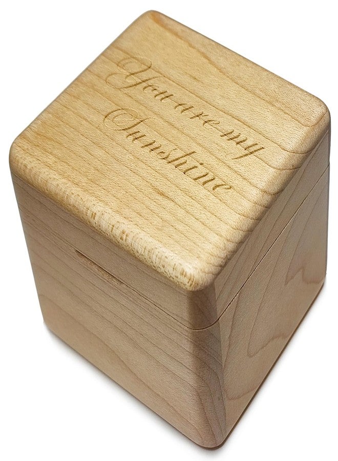 falado Natural Solid Wood Laser Engraved You are My Sunshine Music Box, Mini Photo Frame Musical Box, Tune of You are My Sunshine. (Maple Wood) - Image 3